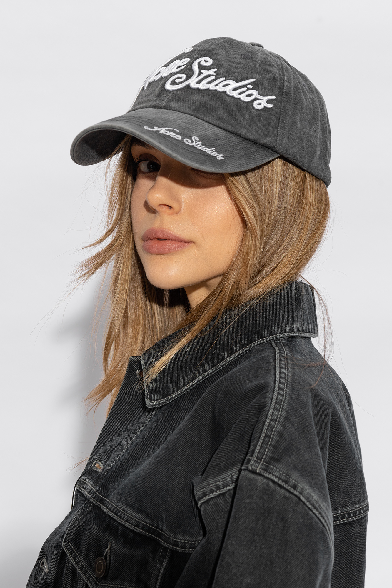 Grey Baseball cap with logo Acne Studios